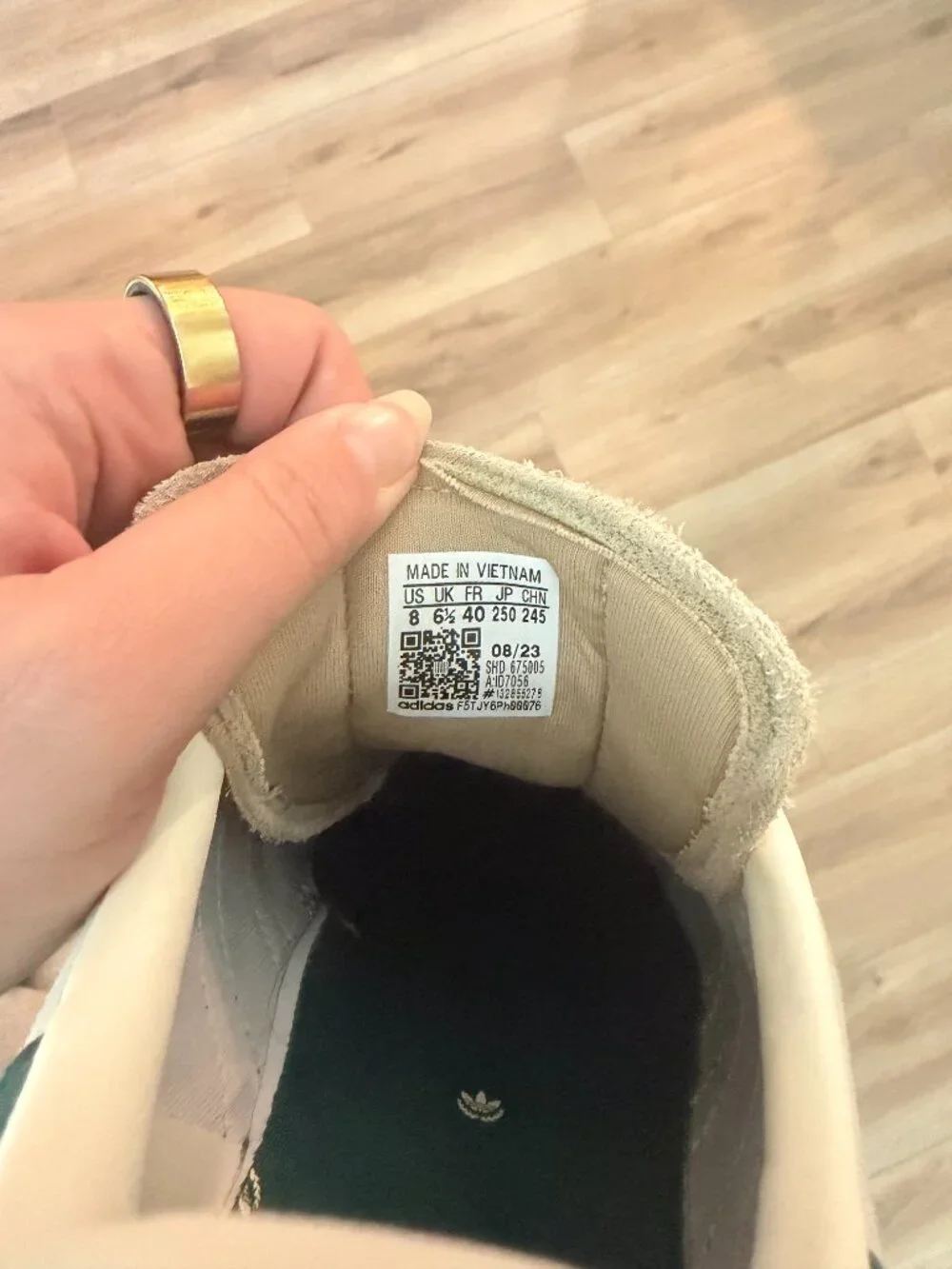 Adidas Gazelle Bold Platform Sneakers Cream Green Suede Womens Size 8